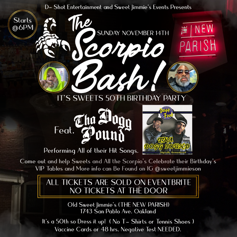 The Scorpio Bash – Sweets 50th Birthday Party event flyer 1